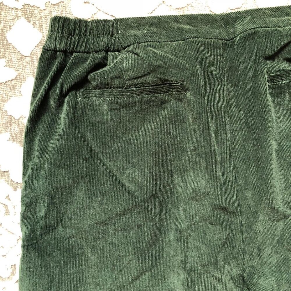 Denim & Co., Dark Green, straight-leg, hi-rise, corduroy pants, Sz Lg - Picture 6 of 9